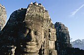 Angkor Thom, Bayon, Cambodia, Face Carving of Lokes. Angkor thom, Bayon, Cambodia, Asia, Carving, Face, Heritage, Holiday, Landmark, Lokesvara, Siem reap, Tourism, Travel, Unesco, V