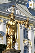 Gilded Bronze Sculptures, Peterhof Palace, Petrodvo. Bronze, Gilded, Holiday, Landmark, Palace, Peterhof, Petersburg, Petrodvorets, Russia, Sculptures, Tourism, Travel, Vacation