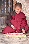 Monks chanting in the temple