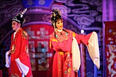 Singapore actors and actresses performing The Hainanese Opera Show in Kuching, Sarawak, Malaysia