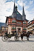 The historic town hall in Wernigerode, Harz, Germany, Europe