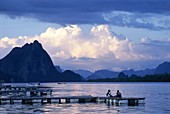 Thailand, Phang Nga bay, Sunset at Ko Panyi