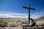 San Luis, Colorado - The Shrine of the Stations of the Cross is on a hill above town  The sculptures were created by artist Huberto Maestas