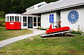Franconia Notch State Park - New England Ski Museum at the base of Cannon Mountain in the White Mountains, New Hampshire USA