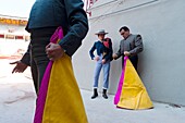 Matadors assistants before entering the bullring, San FermÝn street-partying, Pamplona, Navarra Navarre, Spain, Europe