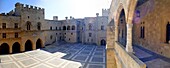 The inside courtyard Palace of the Grand Masters Rhodes Castle Island of Rhodes Greece