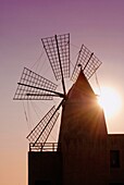 Close up of a windmill used in the saline production of Mozia Sicily Italy