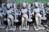 India, West Bengal, Kolkata, Calcutta, Kumartulli district, clay idols of Hindu gods and goddesses, statue