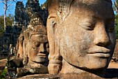 Southeast Asia, Cambodia, Siem Reap Province, Angkor site, Unesco world heritage since 1992, Ancient city of Angkor Thom, South Entry Gate, Statue of Giants holding the sacred naga