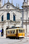 tram in front of Carmo Church Igreja do Carmo, Porto, Douro Province, Portugal