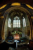 interior of St-Sauveur Basilica, Dinan, Brittany, France