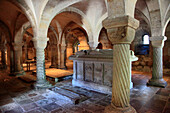 Sweden, Lund, Cathedral, crypt, tombs