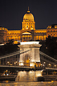 Hungary, Budapest, Royal Palace, Chain Bridge, Danube River