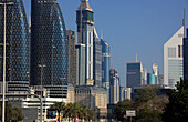 United Arab Emirates, Dubai, Sheikh Zayed Road, skyscrapers