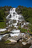 Norway-June 2009 Near Voss City Tvindefos Waterfall