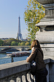 France, Ile-de-France, Paris, 8th, Bank of the Seine, Bridge(Deck) of the Disabled persons, Eiffel Tower