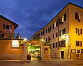 Restaurant in the old town of Malcesine, Lake Garda, Veneto, Italy