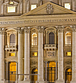 St. Peter's basilica in the evening light, Basilica Papale di San Pietro in Vaticano, St. Peter's square, Rome, Lazio, Italy