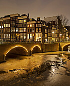 Keizersgracht im Winter, Amsterdam, Nordholland, Niederlande