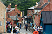 Street through Blists Hill Victorian Town Museum, The Iron Gorge Museums, Ironbridge Gorge, Telford, Shropshire, England, Great Britain, Europe