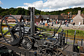 Steam engine from 1850 at The Iron Gorge Museums, Ironbridge Gorge, Telford, Shropshire, England, Great Britain, Europe