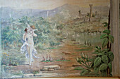 Romantic painting at the rococo pavillion, Palacio de Estoi, Estoi, Algarve, Portugal, Europe