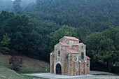 San Miguel de Lillo, chapel of the summer residence of King Ramiro I, 9th century, Preromanesque, UNESCO World Heritage Site, Monte Naranco, mount, near Oviedo, Camino Primitivo, Camino de Santiago, Way of St. James, pilgrims way, province of Asturias, Pr