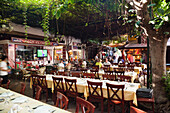 Restaurant in the bazaar in Fethiye, lycian coast, Mediterranean Sea, Fethiye, Mugla, Turkey