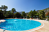 Swimming pool of Hotel Odile in Cirali, lycian coast, Mediterranean Sea, Turkey, Asia