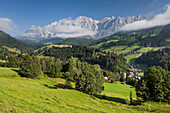 Blick vom Schlöglberg auf den Hochkönig, Mühlbach, Salzburg, Österreich, Europa