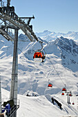 Bahn zum Hochjoch, Skigebiet Silvretta Montafon im Montafon, Vorarlberg, Österreich, Europa