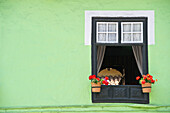 Window of a historic town house, Puerto de la Cruz, Tenerife, Canary Islands, Spain, Europe