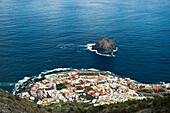 High angle view of the town of Garachico, Tenerife, Canary Islands, Spain, Europe