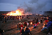 Biikebrennen in Tinnum, traditional bonfire festival, Sylt, Schleswig Holstein, Germany