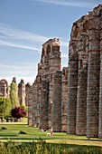 Spain-Spring 2011, Extremadura Region, Merida City W H, Badajoz Province, roman ruins of the Miracles aqueduct