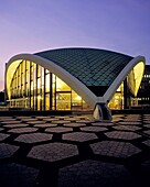 D-Dortmund, Ruhr area, Westphalia, North Rhine-Westphalia, NRW, municipal theatre Dortmund, opera house, cupola, evening, illuminated