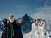 Portrait of skiers