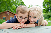 Portrait of brother and sister. young siblings sharing a tender moment together