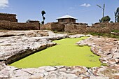 The village of Debre Damo on top of a table mountain in Tigray, cisterns are the only water supply of the village  The monastery Debre Damo is one of the important religious places of the ethiopian christian orthodox church and was founded in the 6th cent