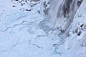 The Krimml waterfalls in the National Park Hohe Tauern during winter in ice and snow  The lower Fall The Krimml waterfalls are one of the biggest tourist attractions in Austria and the Alps  They are visited by around 400 000 tourists every year  The wate