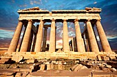 The Parthenon Temple, the Acropolis of Athens in Greece