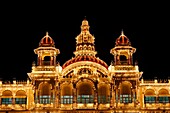 The Maharajah´s Palace at night, Mysore, Karnataka, India