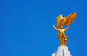 Turkmenistan - Ashgabat - Independence Square - the golden Niyazov statue on top of the Arch of Neutrality
