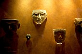 Masks are displayed at the Teotihuacan´s gallery in the National Museum of Anthropology in Mexico City, January 1, 2011  The National Museum of Anthropology and History museum is located in the historic Chapultepec Park in Mexico City  This museum houses