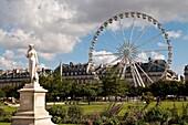 Nymphe, by Louis Auguste Lévêque and Ferris Wheel, Jardin des Tuileries, Paris, France