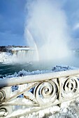 Winter rainbow over Niagara Falls