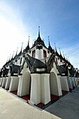 wide angle shot of Loha Prasat at wat ratchanadda, bangkok, Thailand