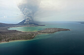 Tavurvur volcano and surroundings. Tavurvur Volcano, Rabaul, East New Britain, Papua New Guinea, Pacific