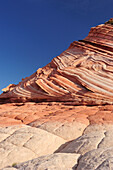 Red sandstone under blue sky, Coyote Buttes, Paria Canyon, Vermilion Cliffs National Monument, Arizona, Southwest, USA, America