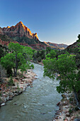 Virgin River and The Watchman, Zion National Park, Utah, Southwest, USA, America
